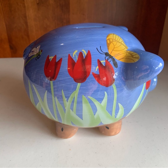 Vintage TII Collectibles Tulip Time Ceramic Piggy Bank - Picture 1 of 6